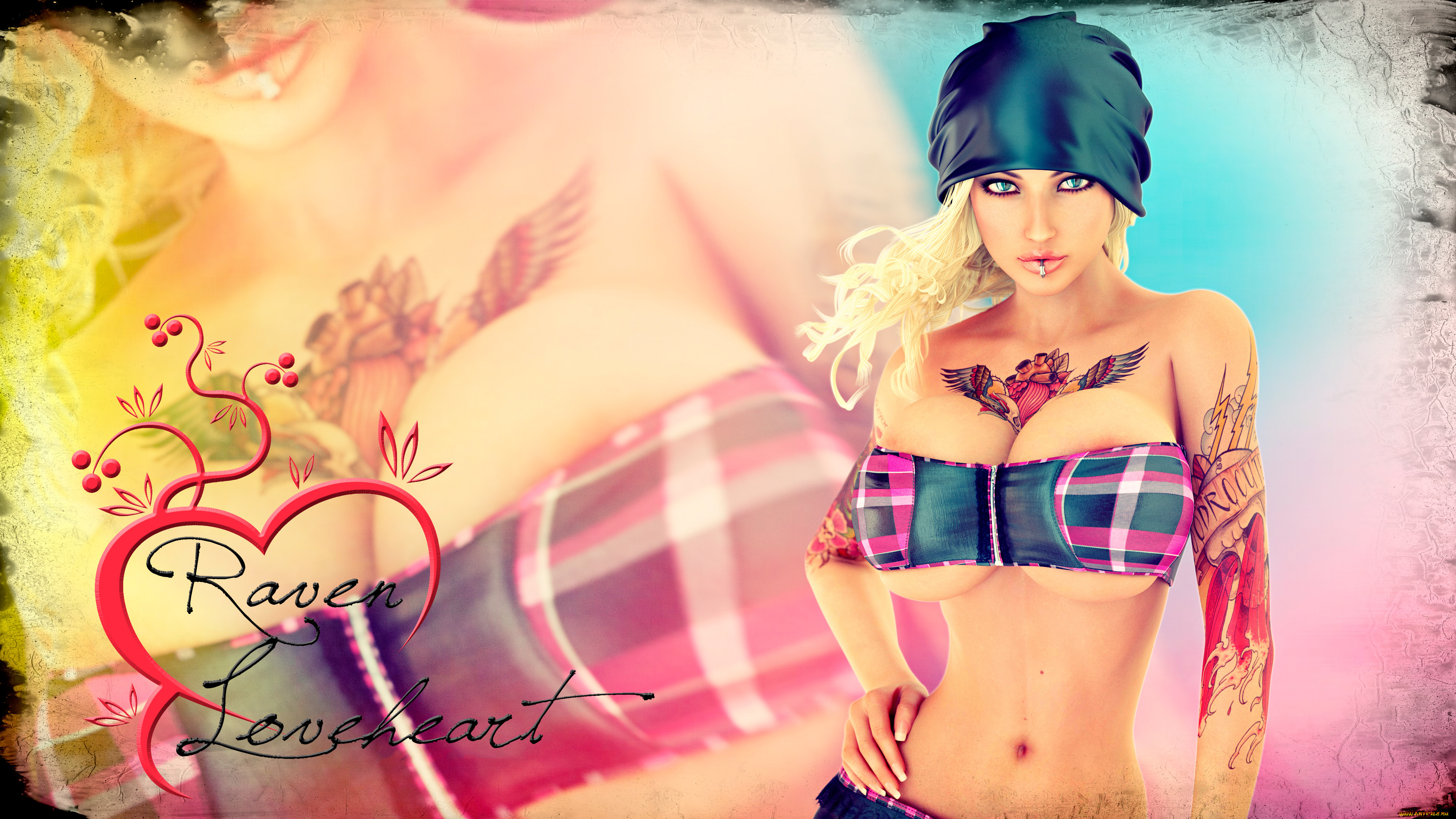3 ,  , people, pose, 3d, girl, , , boobs